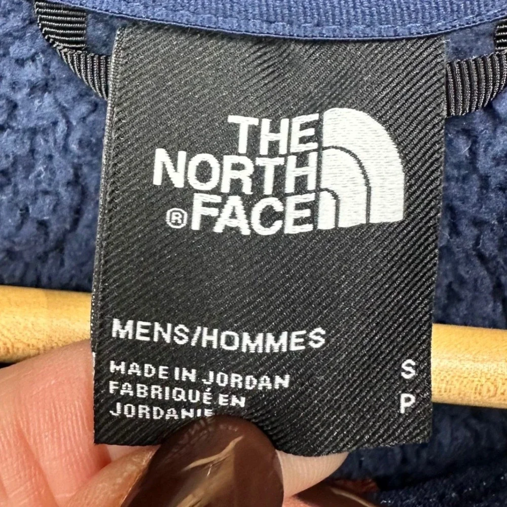 The North Face Campshire Sherpa Fleece‎ Hoodie Mens Small Blue Anorak Jacket